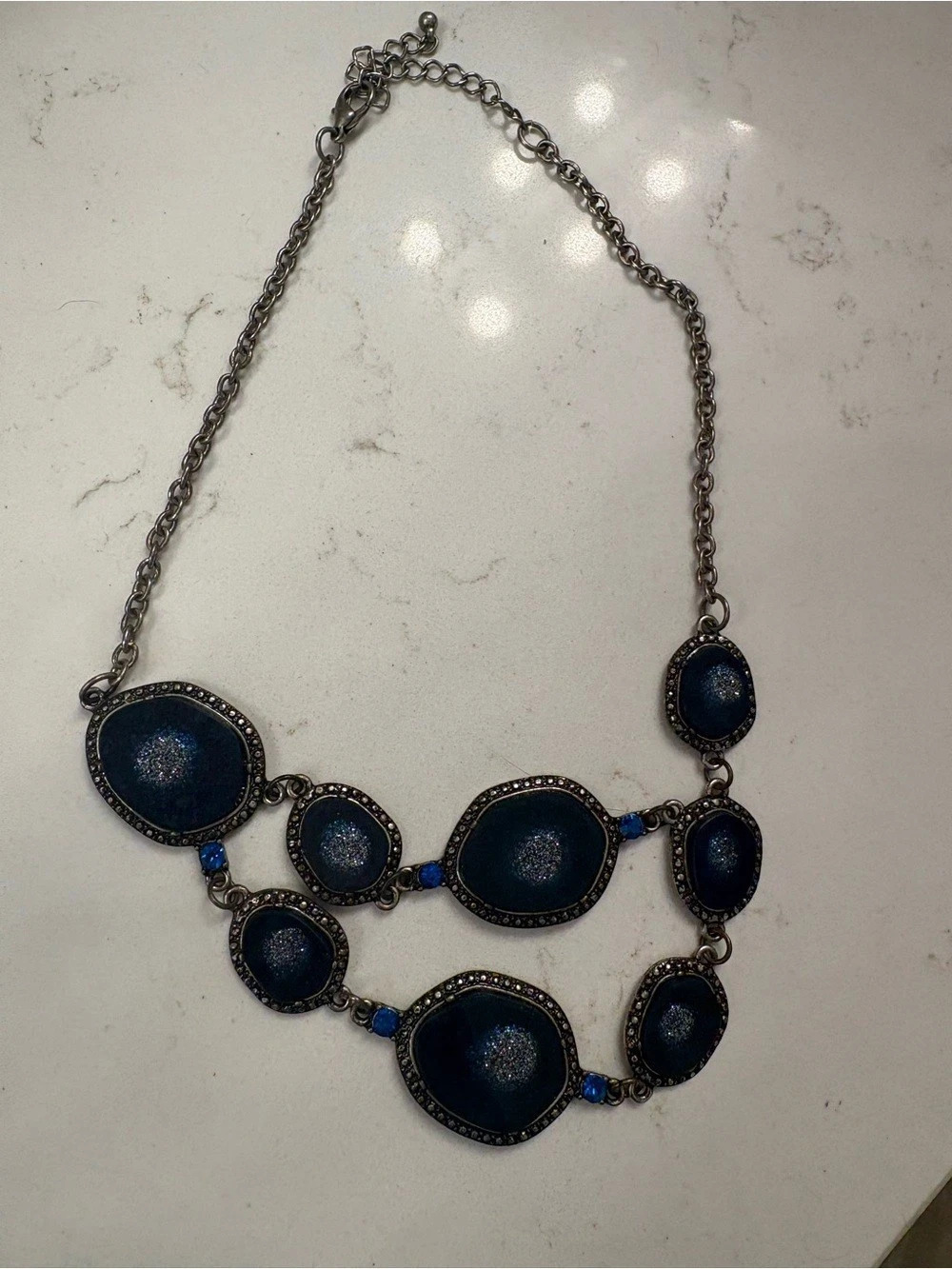 Vintage Blue stone Statement Necklace